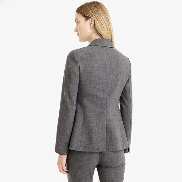 J. Crew Single Button Blazer in Everyday Wool Heather Grey size 24 NWT - Picture 5 of 10